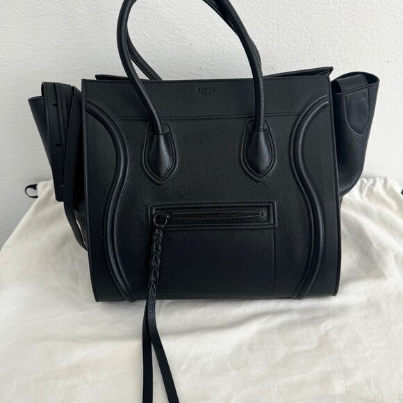 Celine Black Baby Grained Calfskin Medium Phantom Luggage Tote Bag - Pristine Co - Picture 7 of 16